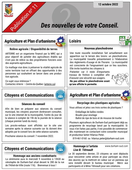 Nouvelles d'octobre 2022 page 2