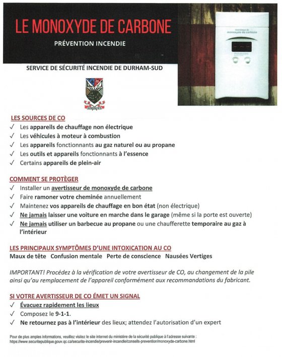 Info monoxyde de carbone