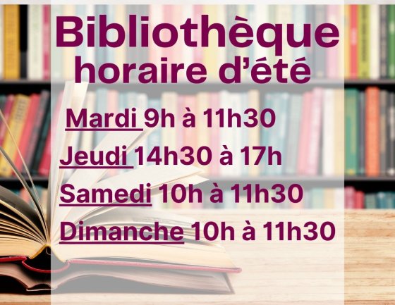 horaire biblio été