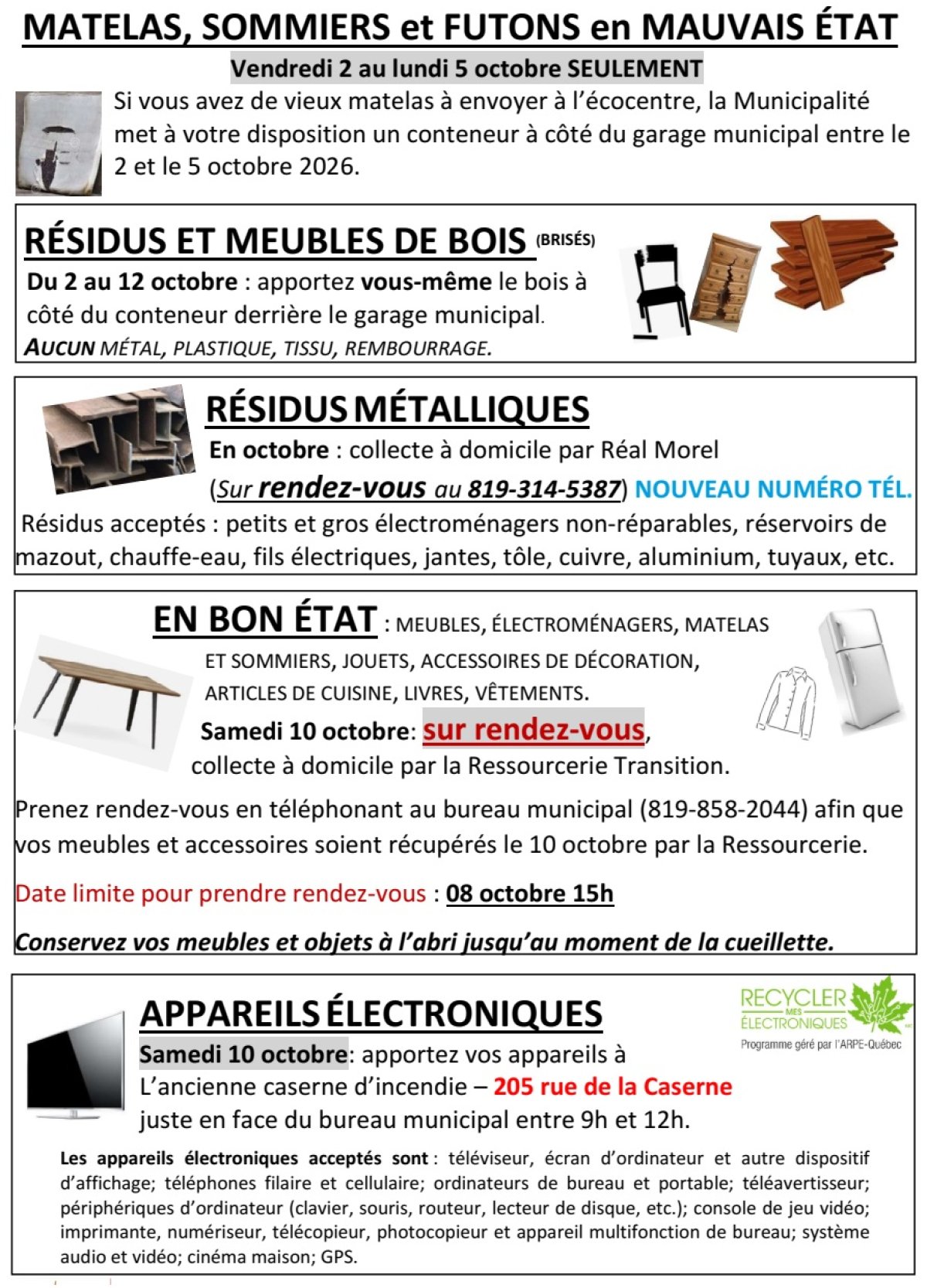 Journées récupération 2026