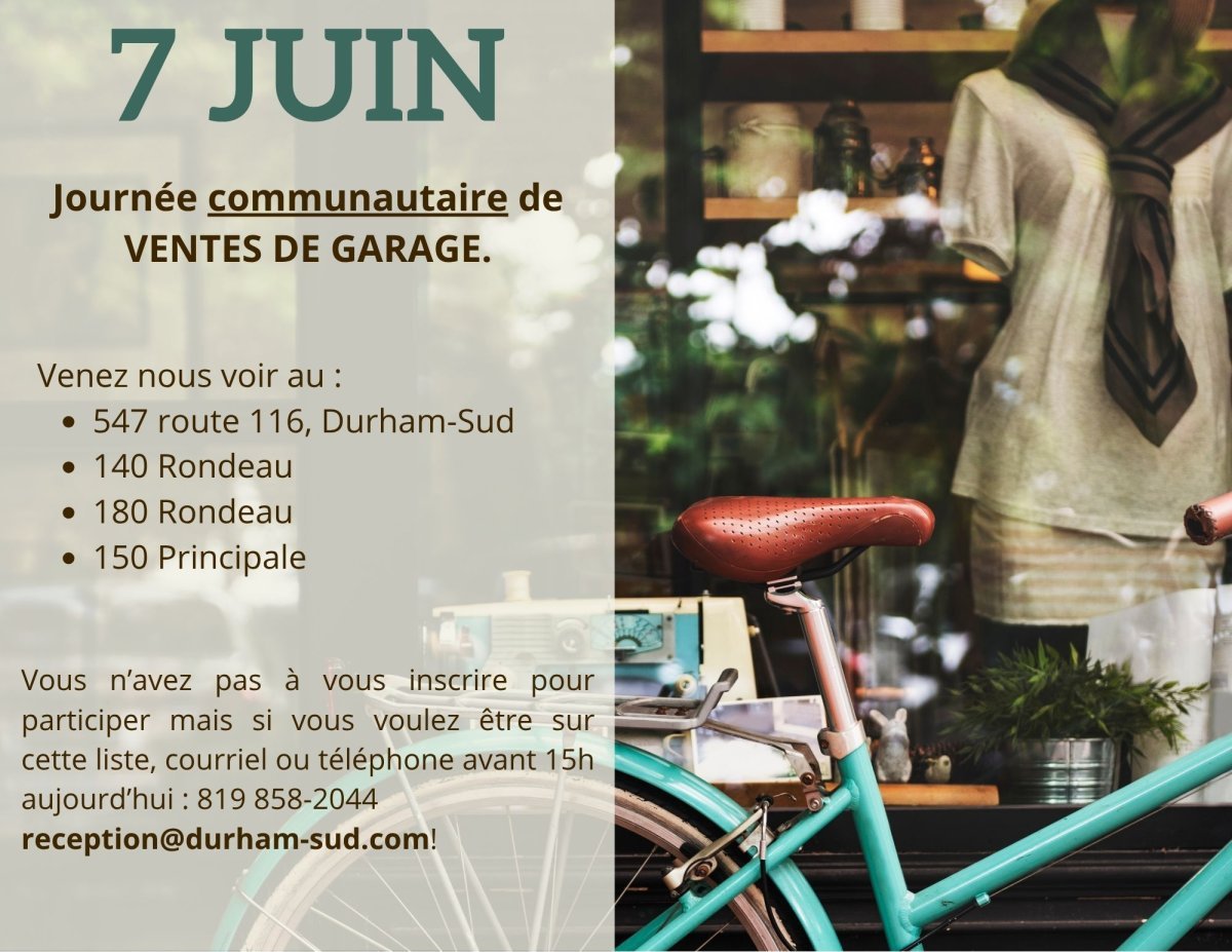 Ventes de garages du 7 juin 2026