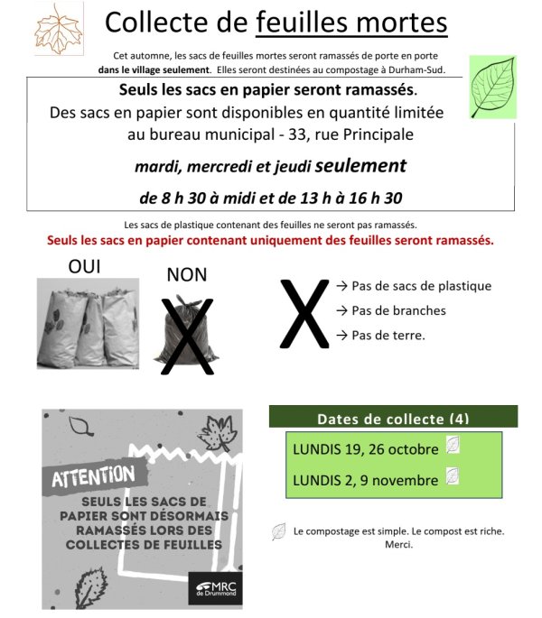 Collectes feuille mortes 2026